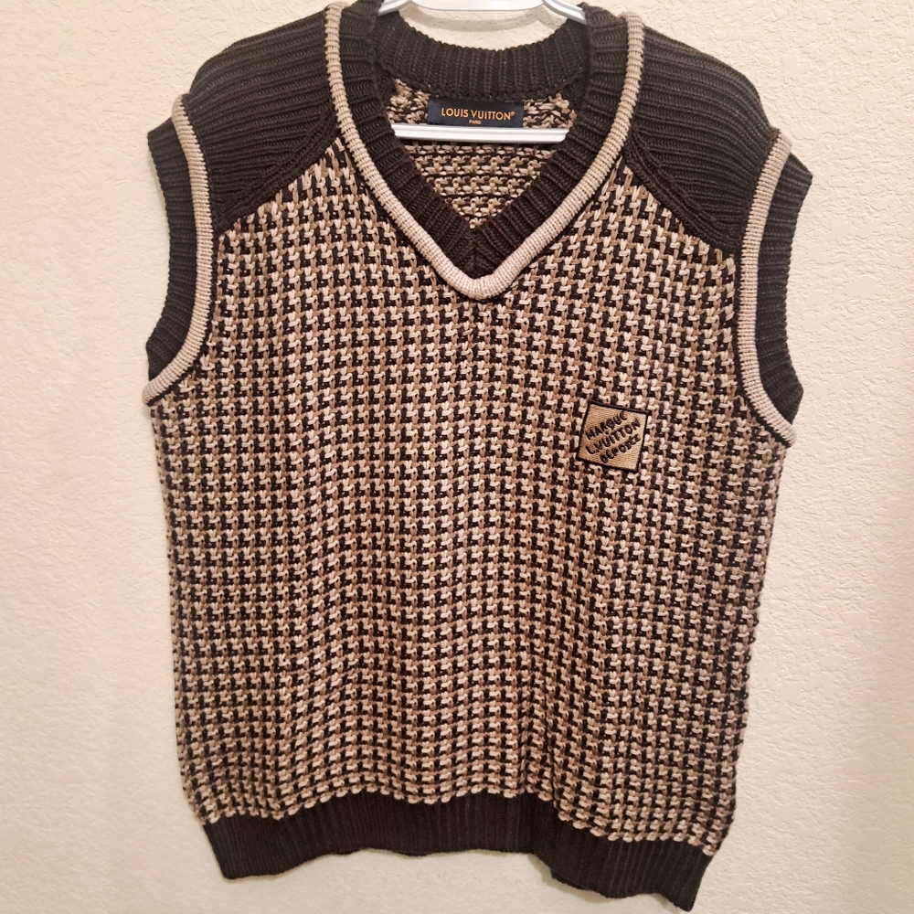 Marque Louis Vuitton Déposée Mens 100% Cotton Sweater Vest XL